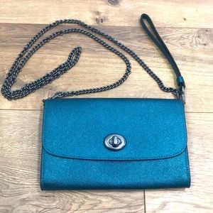 Coach Metallic Leather Chain Crossbody